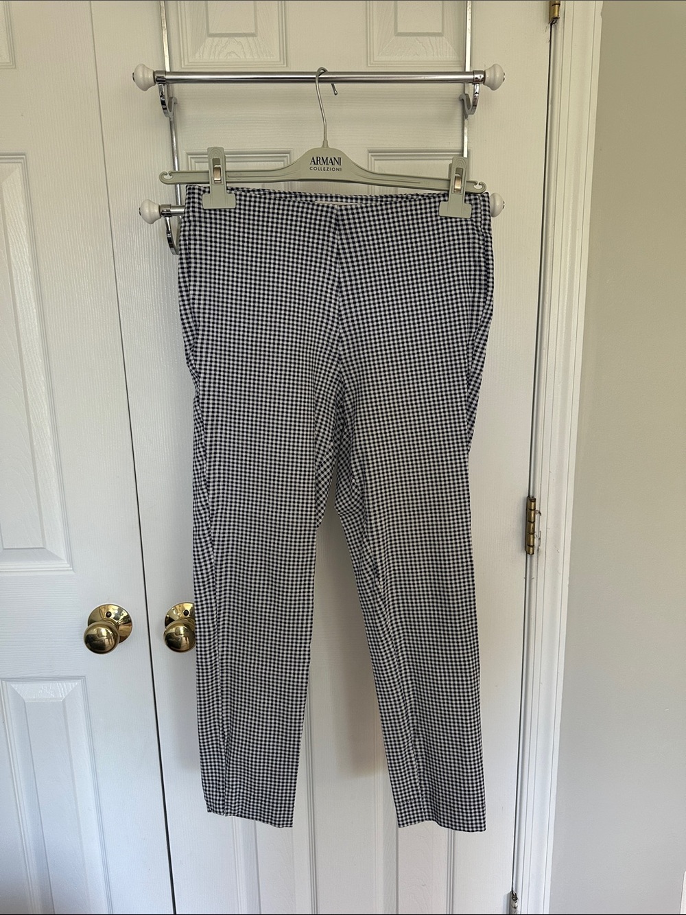 Michael Kors Black and White Gingham Cropped Pants